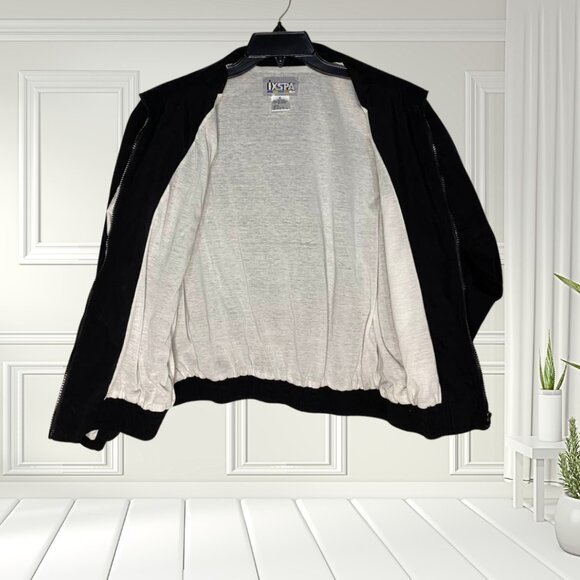 Ixspa Black White Windbreaker Jacket Small | Vintage 90s Track Retro Streetwear - Picture 12 of 16